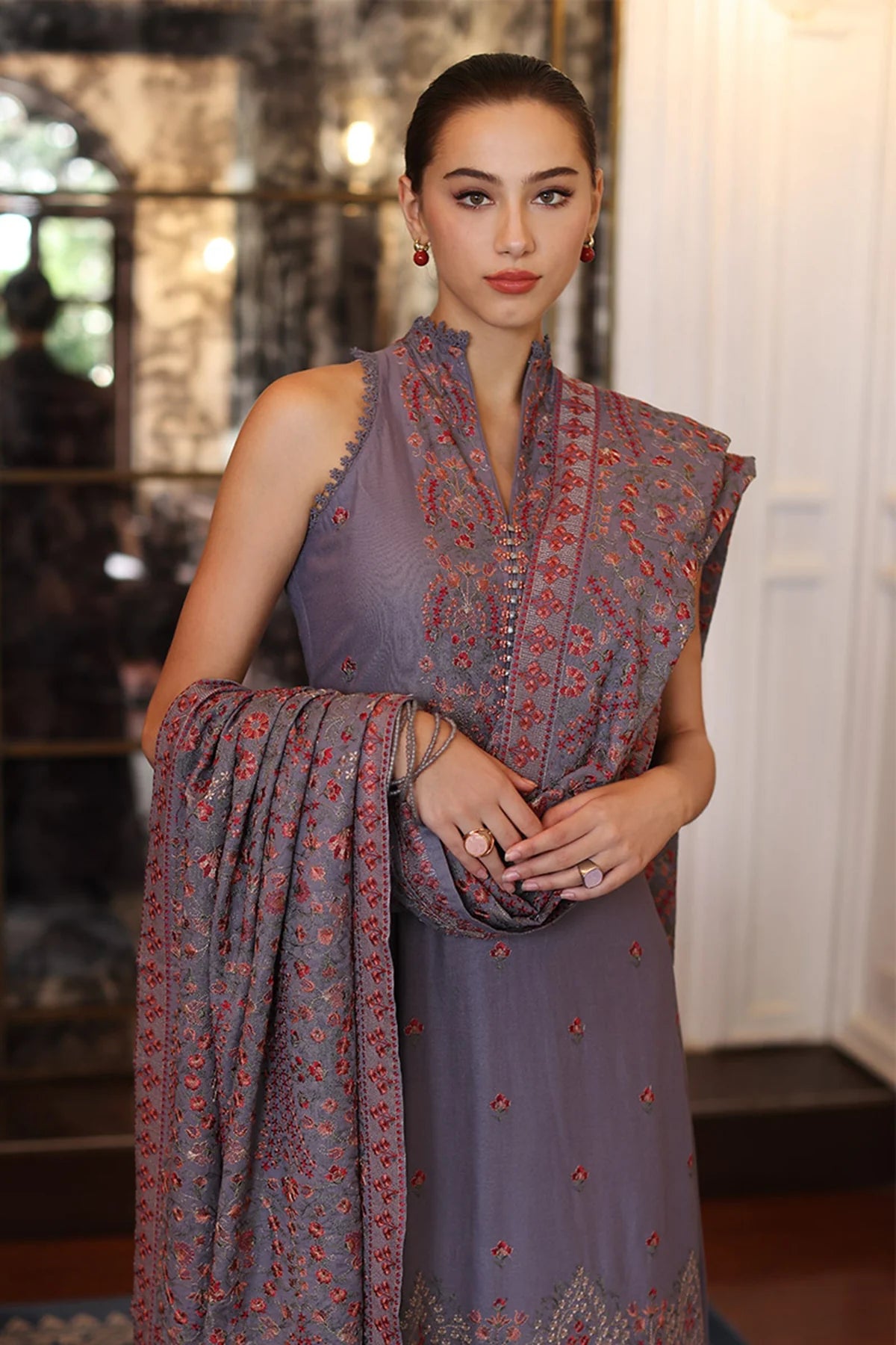 Bareeze - 3PC Luxury Dhanak Embroidered Suit - USME-015003