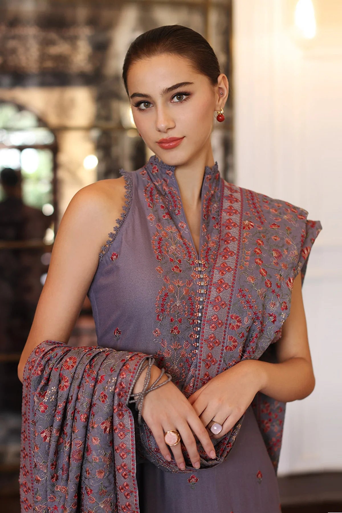 Bareeze - 3PC Luxury Dhanak Embroidered Suit - USME-015003