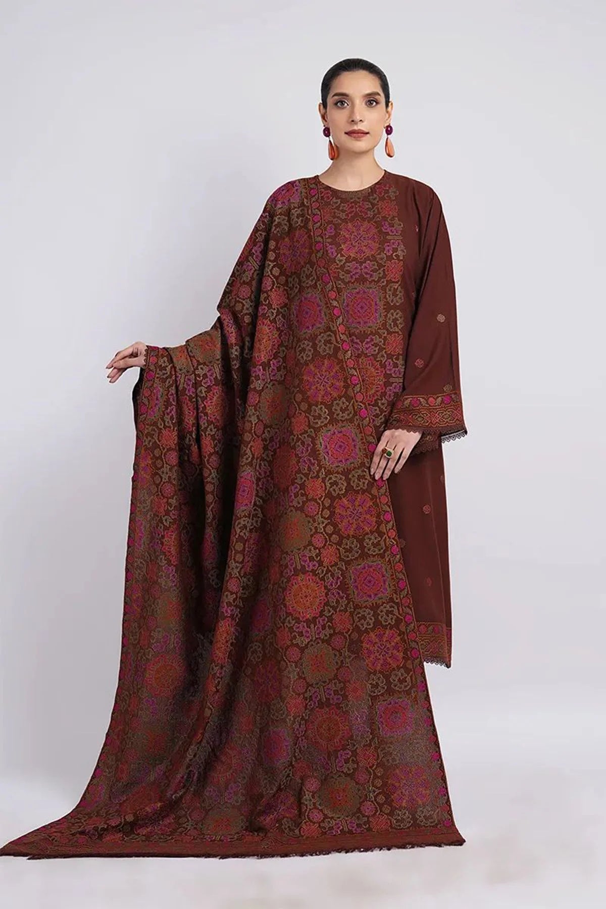 Bareeze - 3PC Luxury Dhanak Embroidered Suit - USME-015005