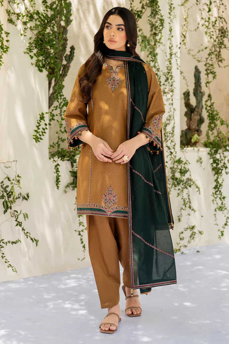 Jazmin - 3PC Dhanak Embroidered Suit - USME-015011