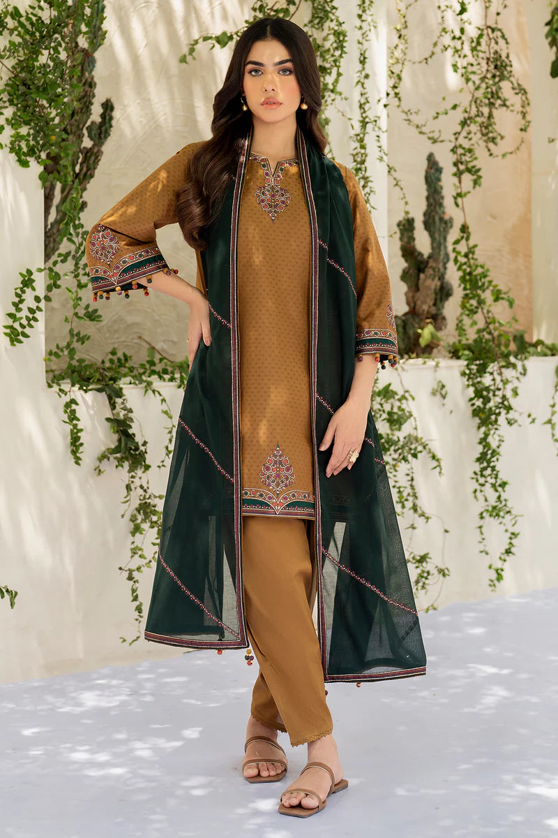 Jazmin - 3PC Dhanak Embroidered Suit - USME-015011
