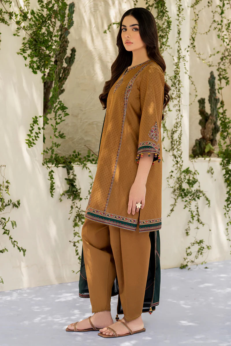 Jazmin - 3PC Dhanak Embroidered Suit - USME-015011