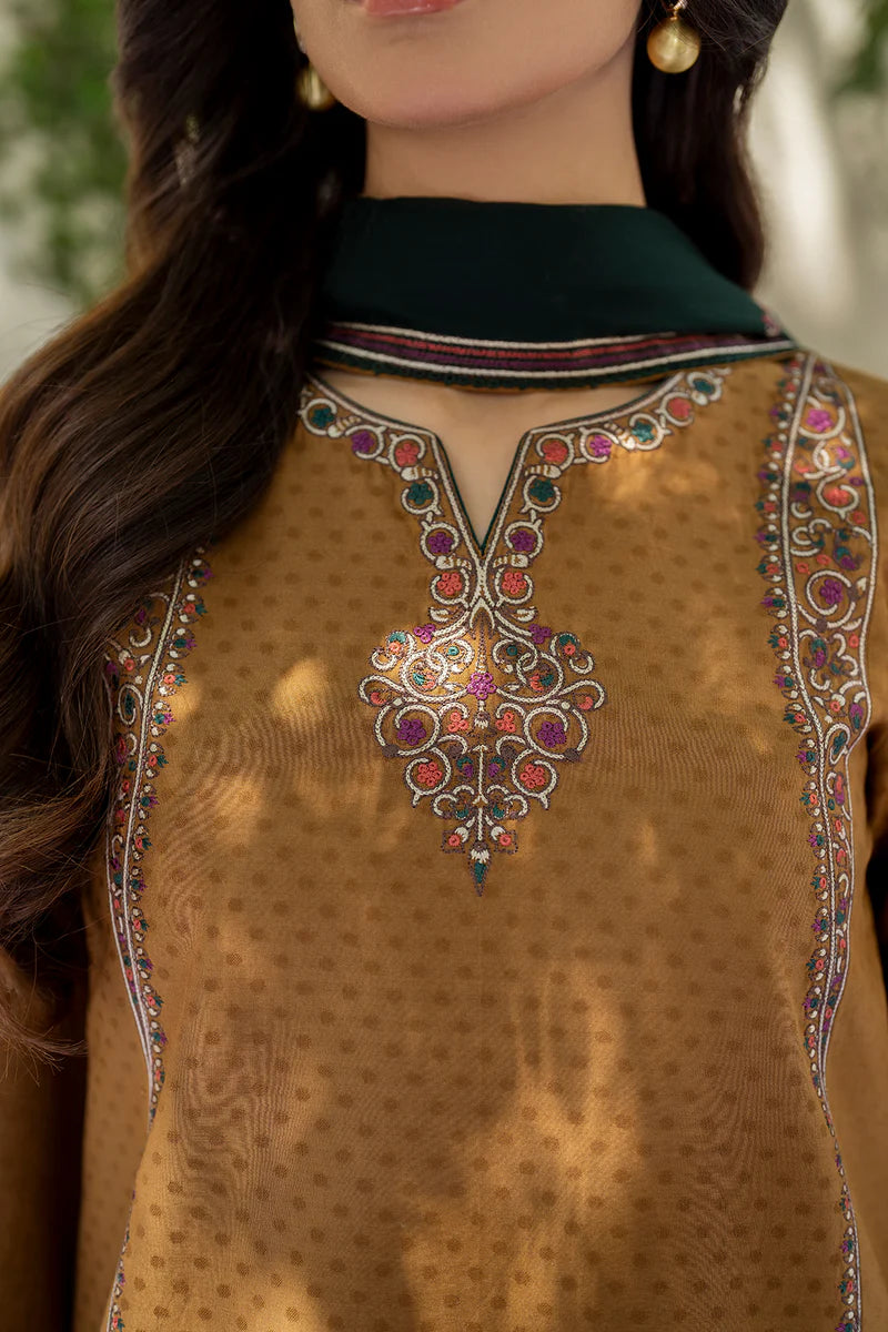 Jazmin - 3PC Dhanak Embroidered Suit - USME-015011