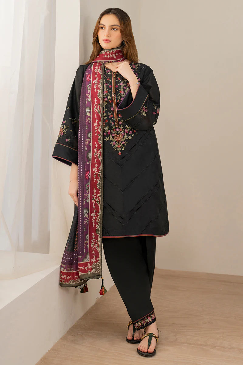 Jazmin - 3PC Dhanak Embroidered Suit - USME-015014