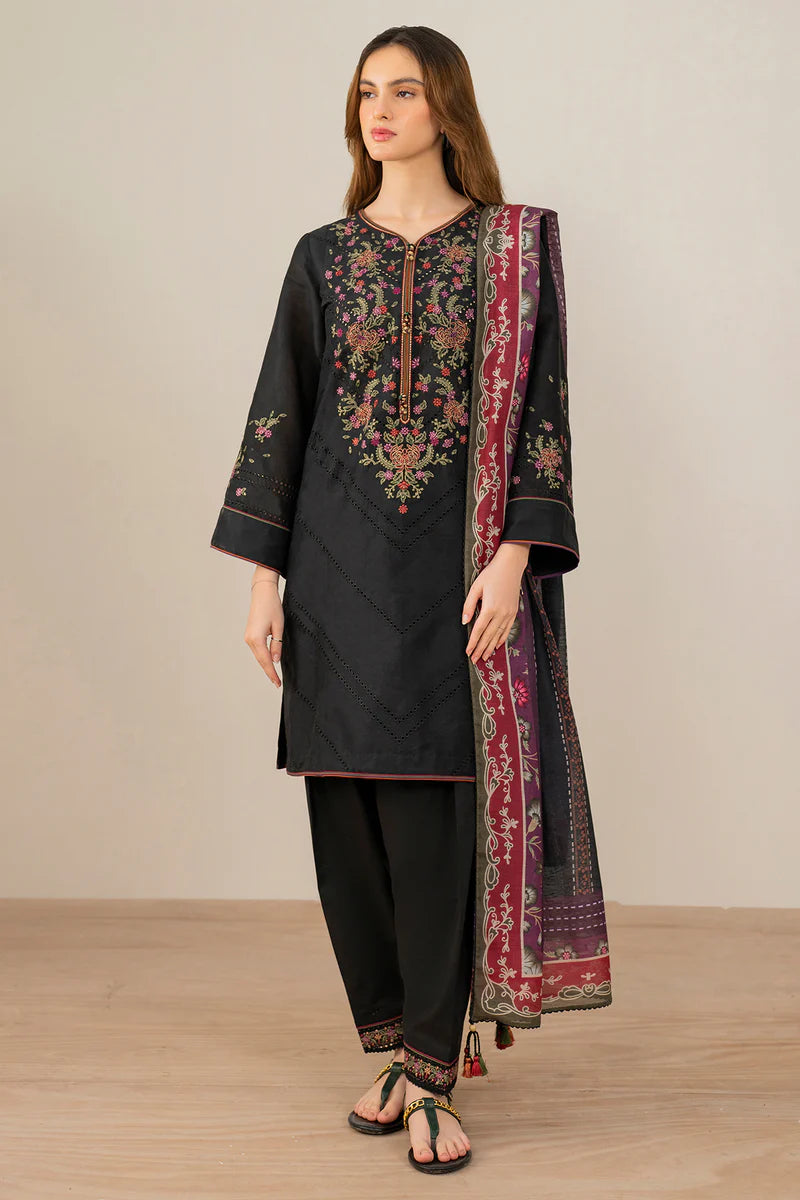 Jazmin - 3PC Dhanak Embroidered Suit - USME-015014
