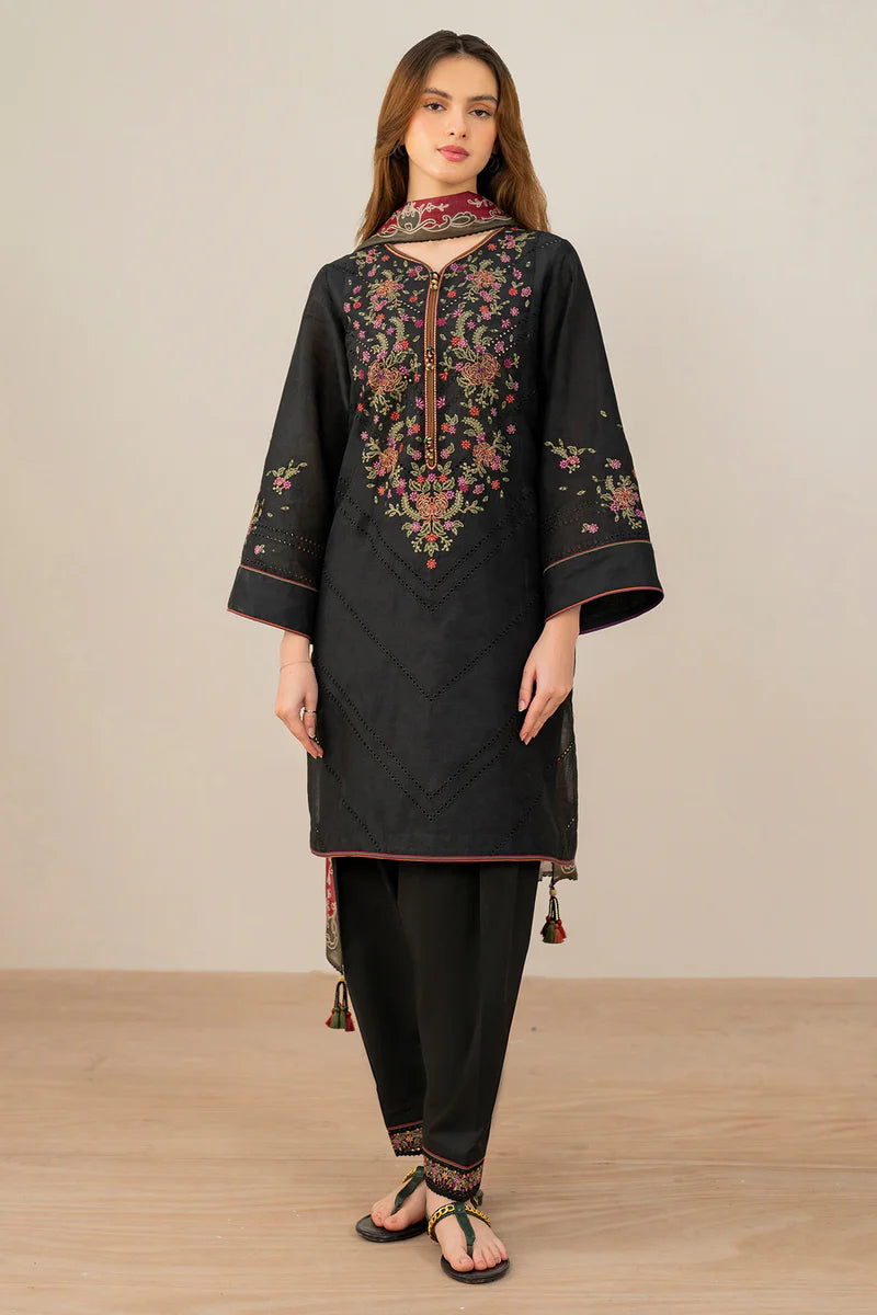 Jazmin - 3PC Dhanak Embroidered Suit - USME-015014