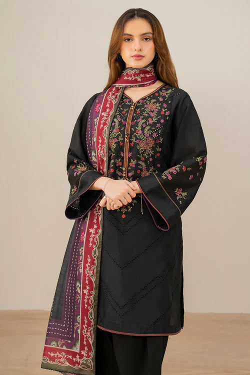 Jazmin - 3PC Dhanak Embroidered Suit - USME-015014