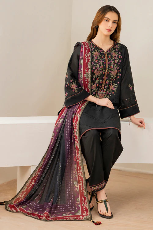 Jazmin - 3PC Dhanak Embroidered Suit - USME-015014