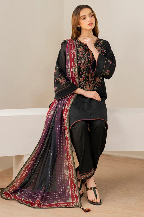 Jazmin - 3PC Dhanak Embroidered Suit - USME-015014