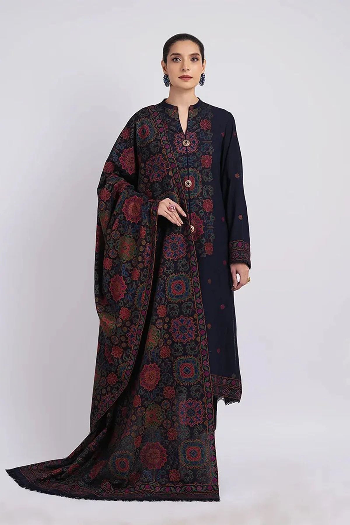 Bareeze - 3PC Luxury Dhanak Embroidered Suit - USME-015022
