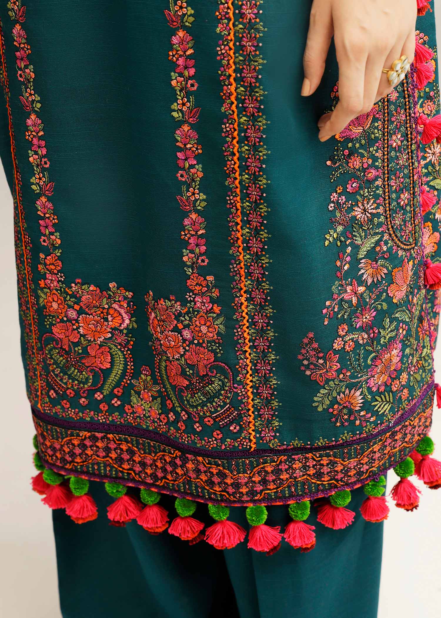 Hussain Rehar - 3PC Luxury Dhanak Embroidered Suit - USME-015026