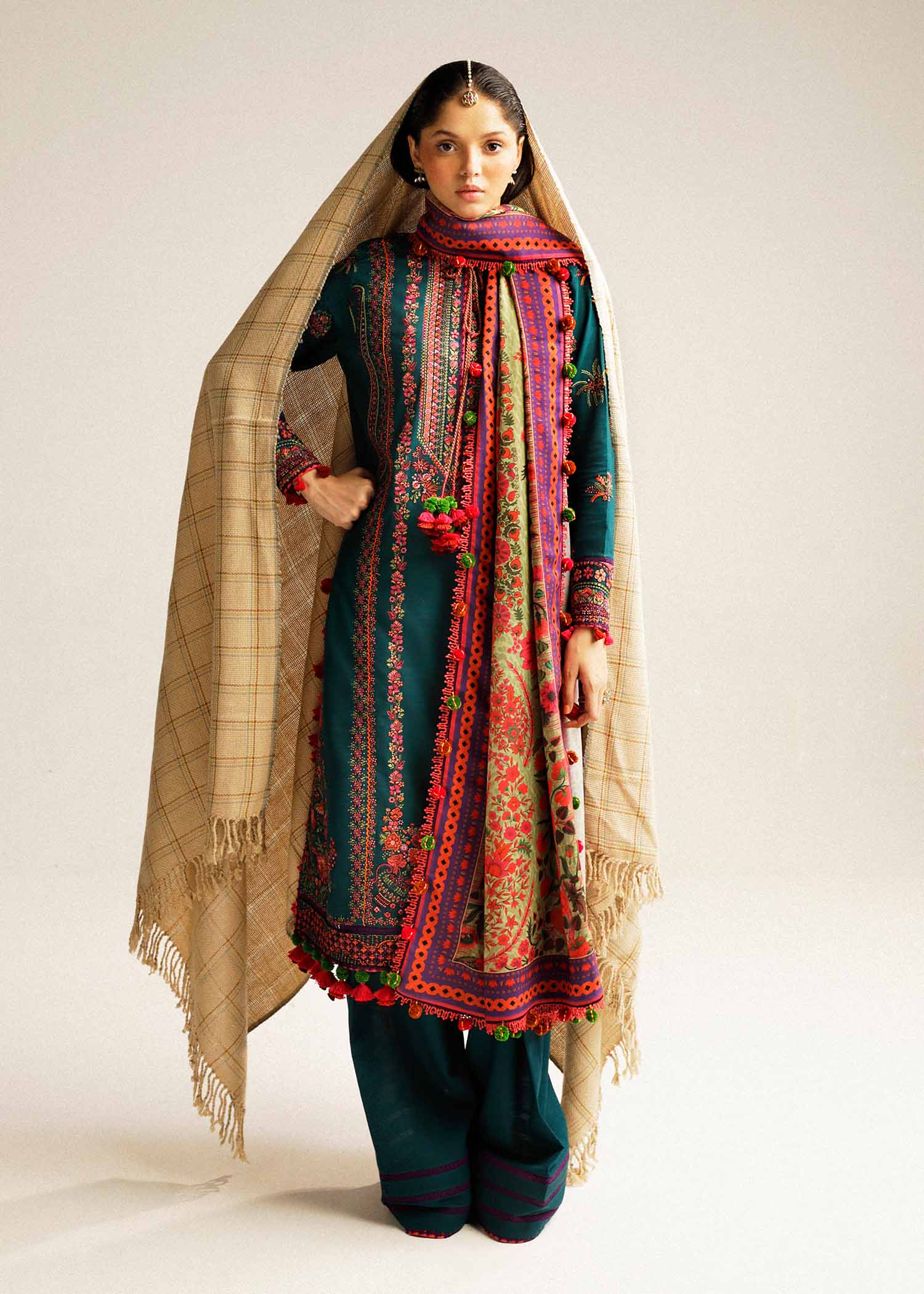 Hussain Rehar - 3PC Luxury Dhanak Embroidered Suit - USME-015026