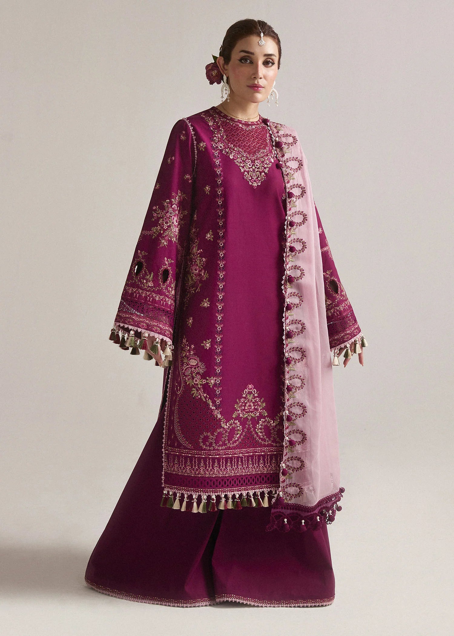 Hussain Rehar - 3PC Luxury Dhanak Embroidered Suit - USME-015027
