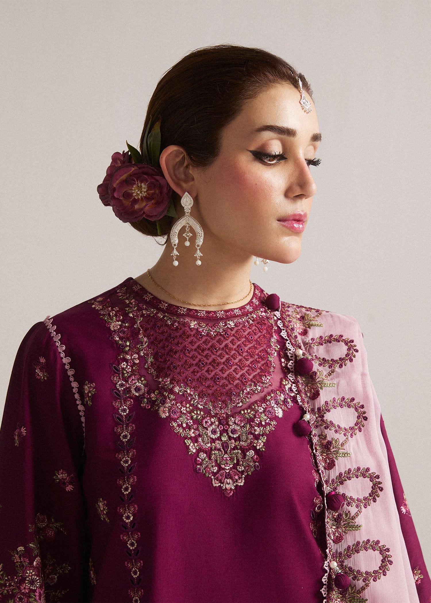 Hussain Rehar - 3PC Luxury Dhanak Embroidered Suit - USME-015027