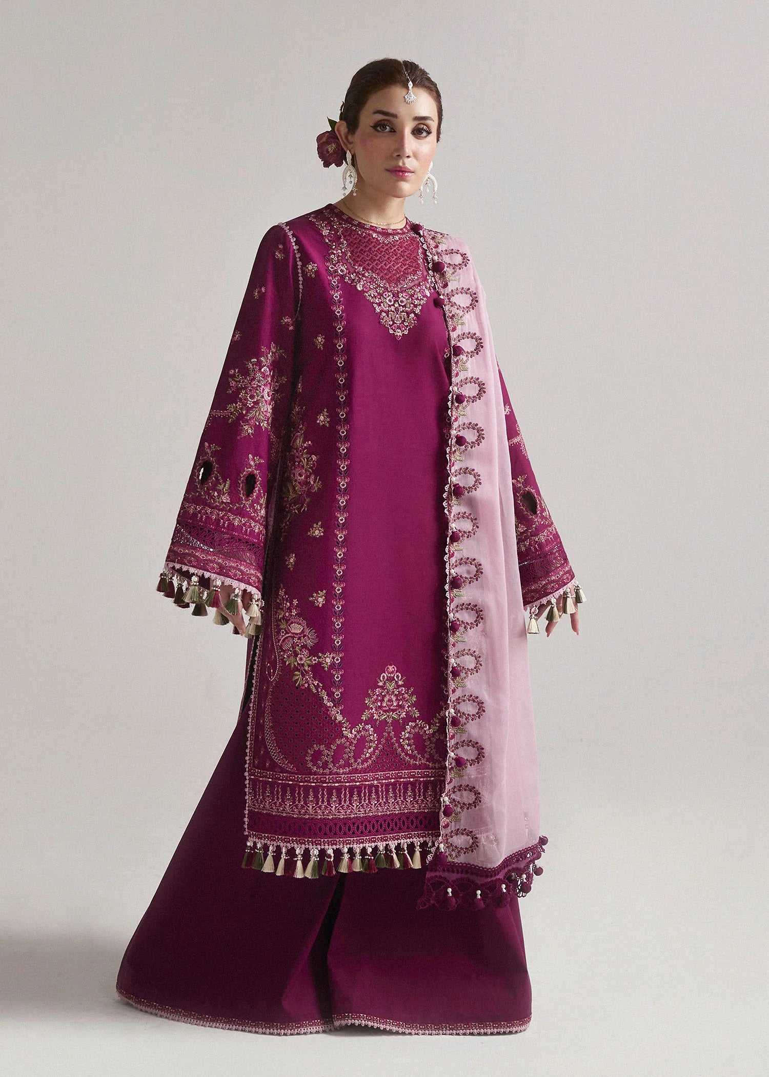 Hussain Rehar - 3PC Luxury Dhanak Embroidered Suit - USME-015027