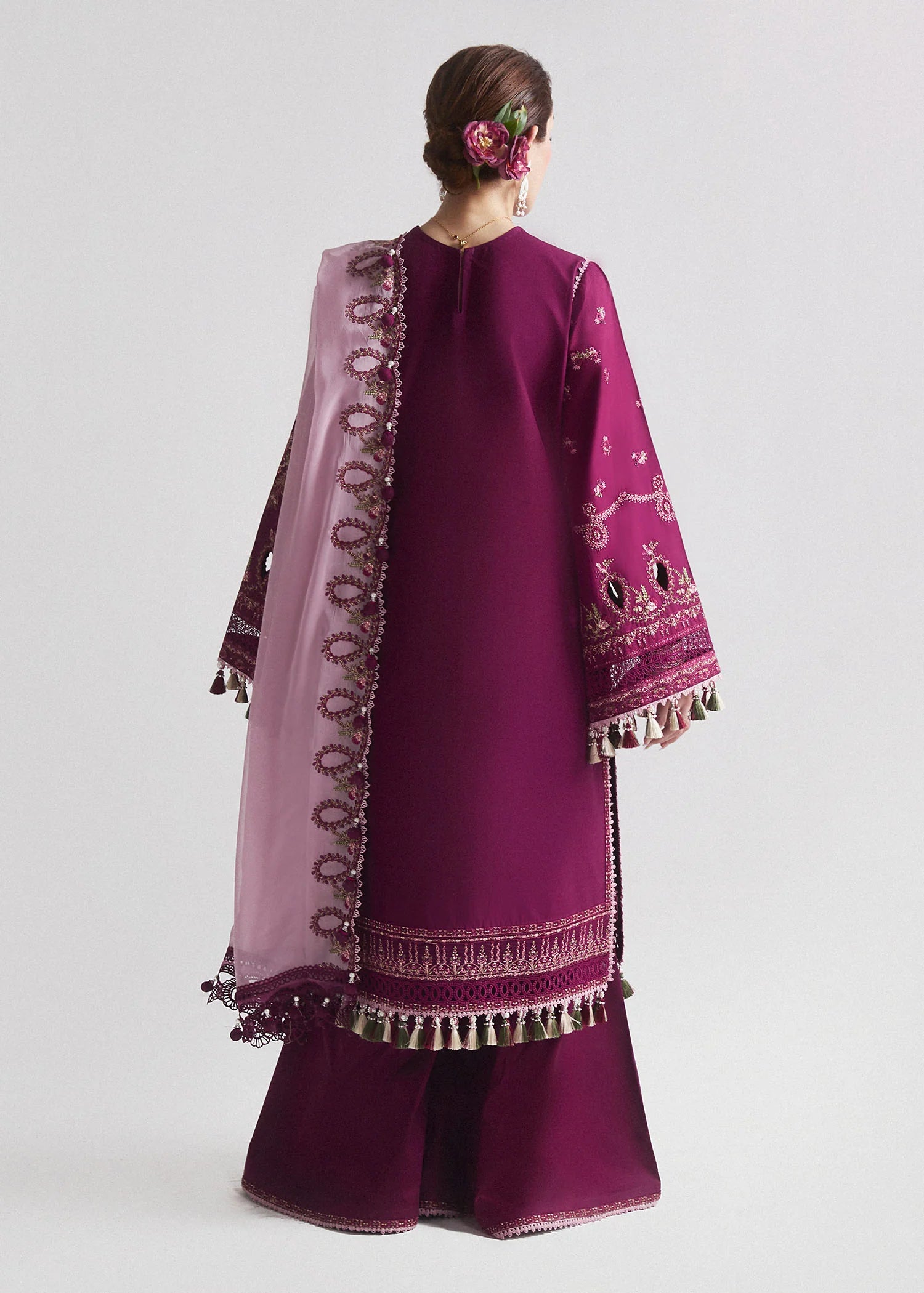 Hussain Rehar - 3PC Luxury Dhanak Embroidered Suit - USME-015027