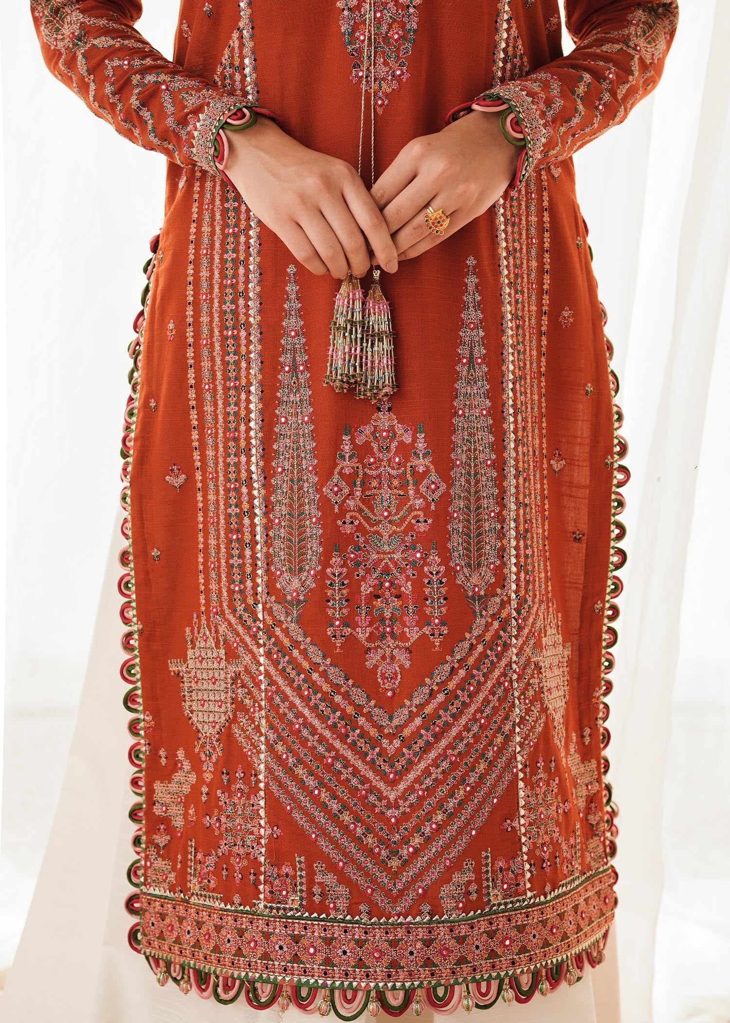 Hussain Rehar - 3PC Luxury Dhanak Embroidered Suit - USME-015030