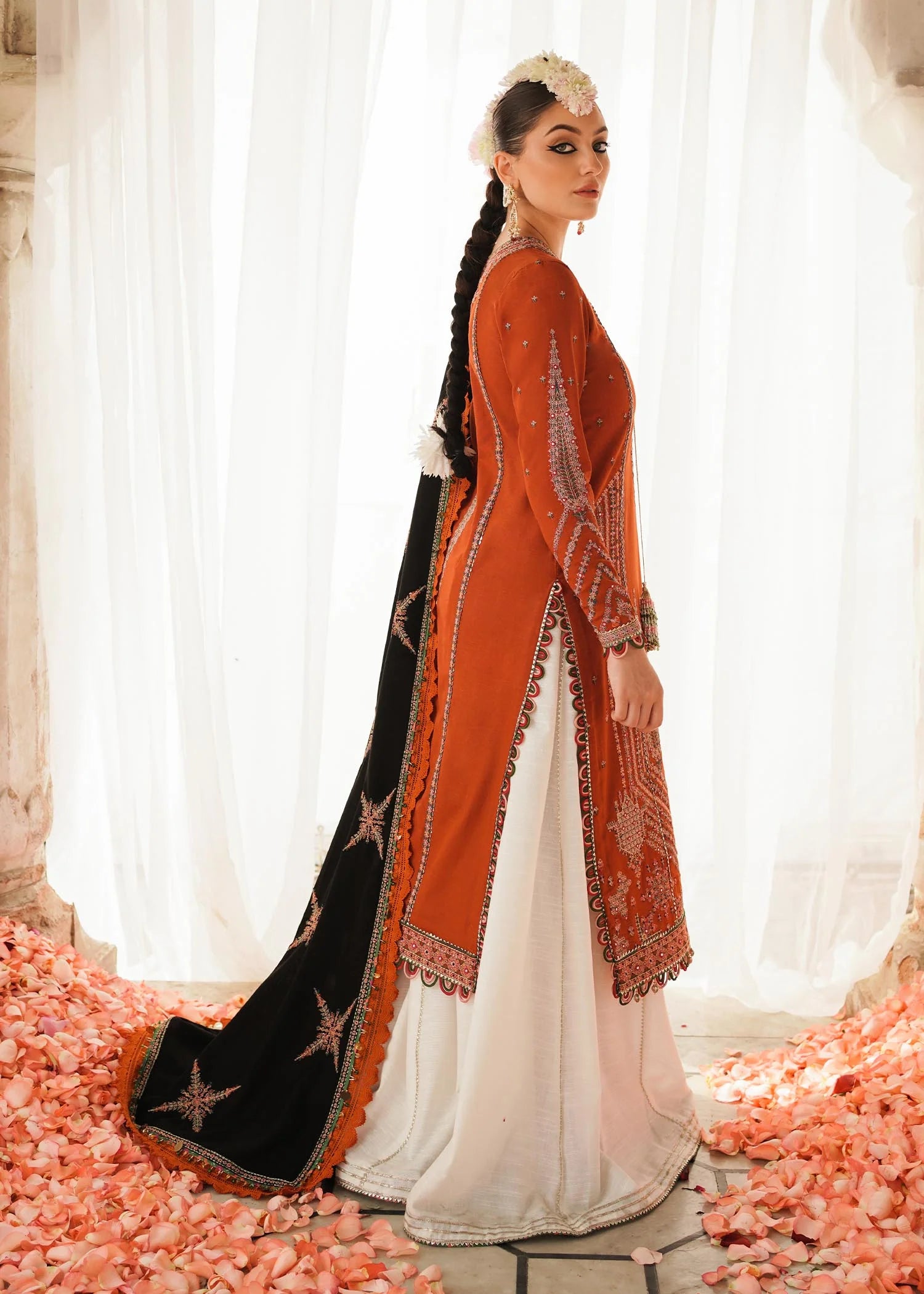 Hussain Rehar - 3PC Luxury Dhanak Embroidered Suit - USME-015030