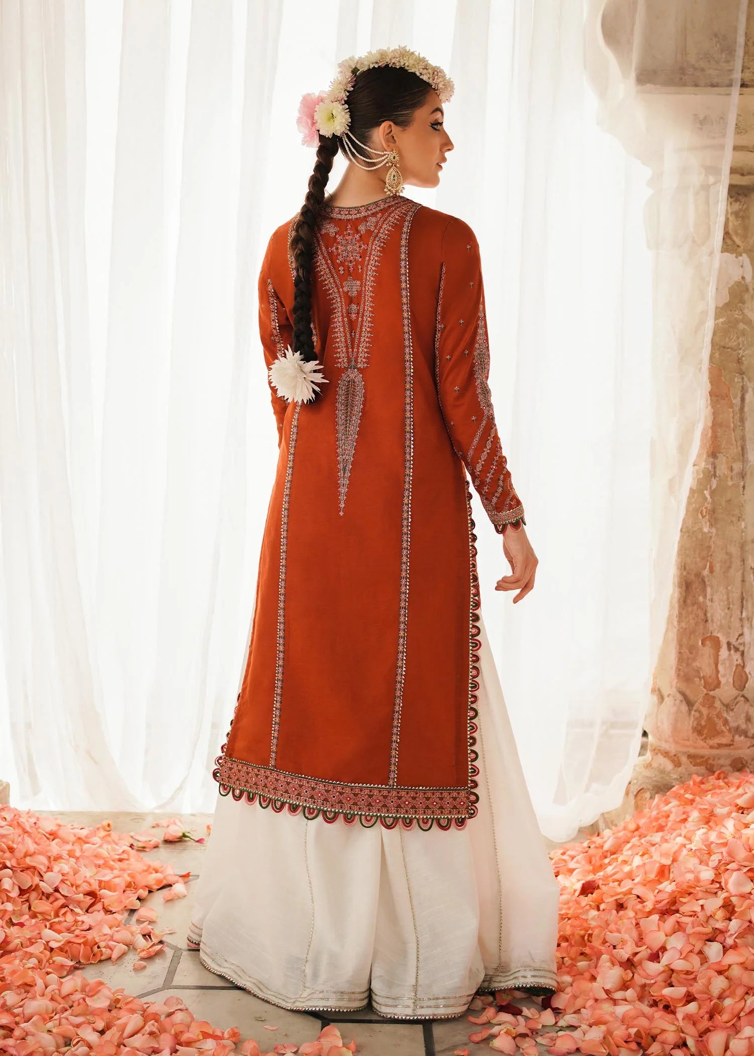 Hussain Rehar - 3PC Luxury Dhanak Embroidered Suit - USME-015030