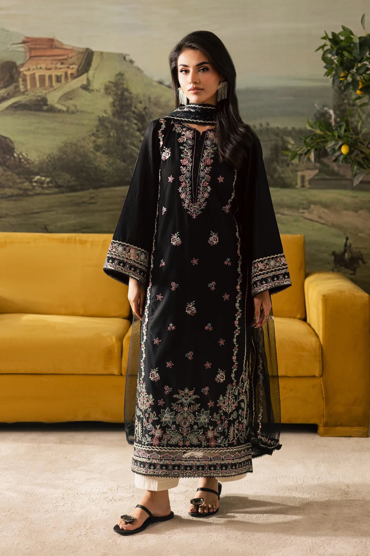 BATIK - 3PC Luxury Dhanak Embroidered Suit - USME-015033