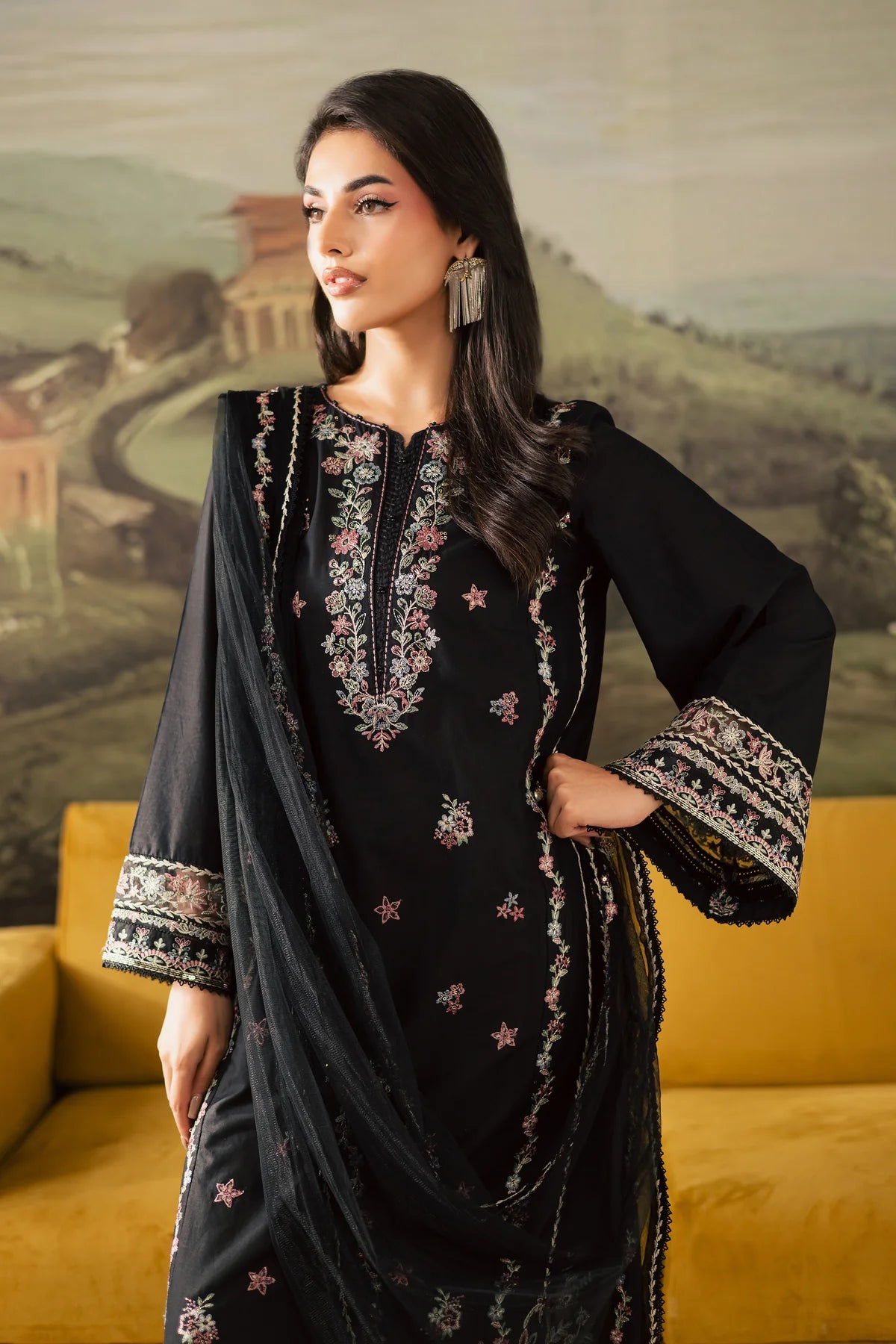 BATIK - 3PC Luxury Dhanak Embroidered Suit - USME-015033