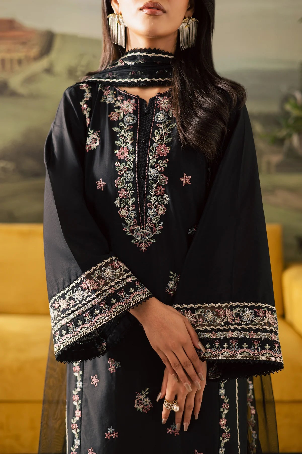 BATIK - 3PC Luxury Dhanak Embroidered Suit - USME-015033