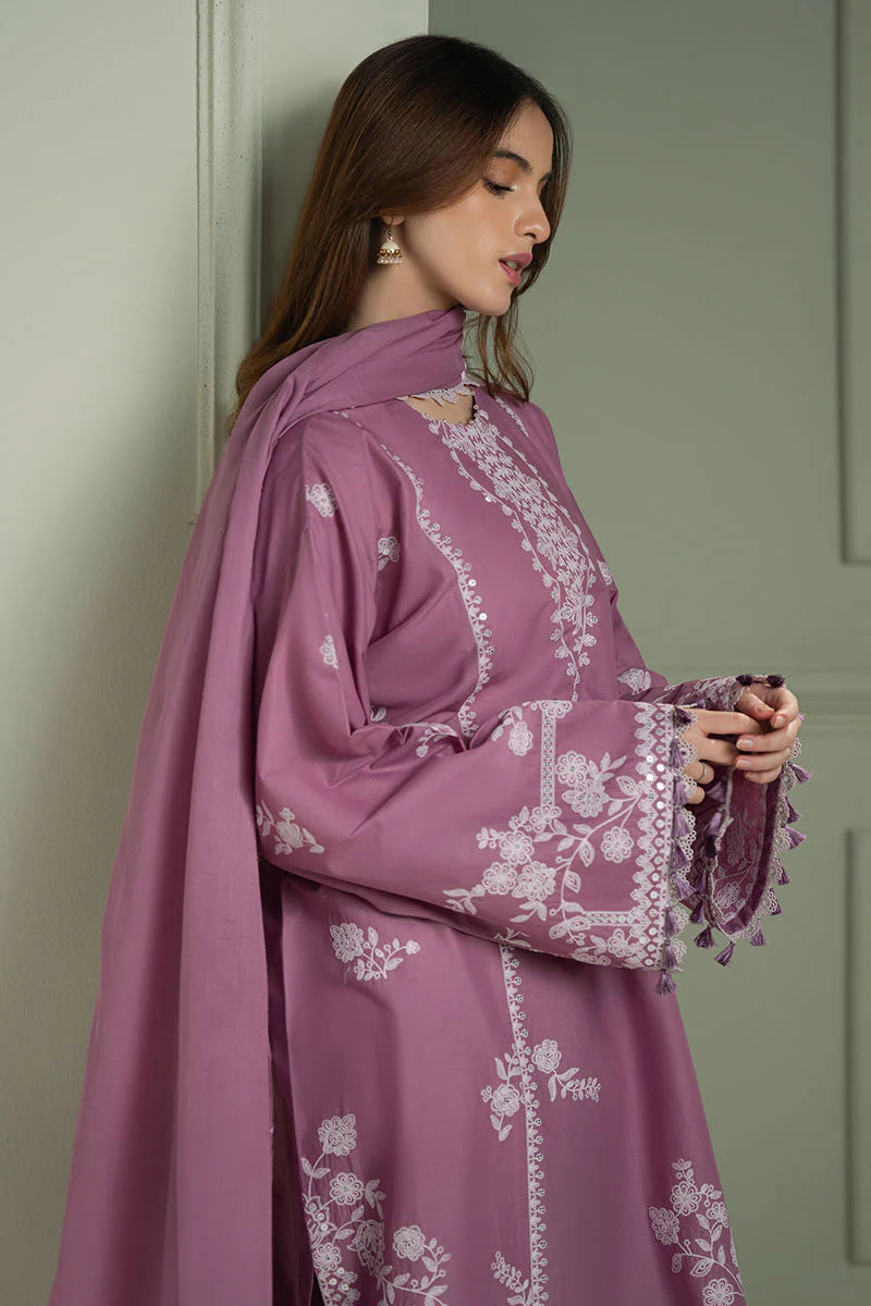 Cross Stitch - 3PC Luxury Dhanak Embroidered Suit - USME-015035