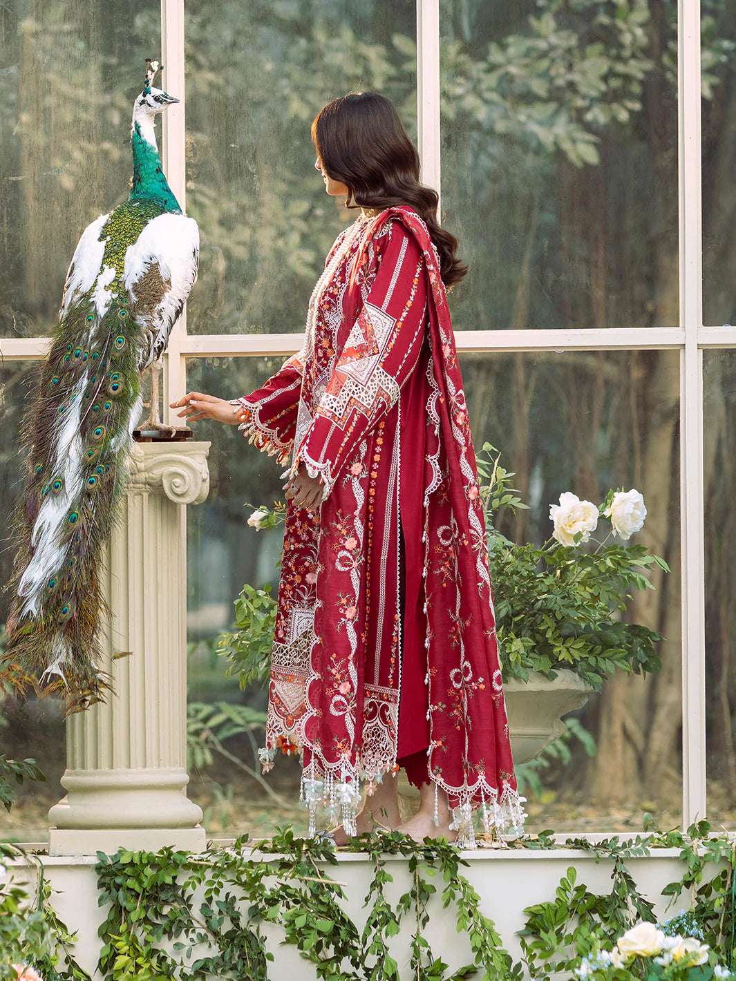 BIN ILYAS  - 3PC Luxury Dhanak Embroidered Suit - USME-015038