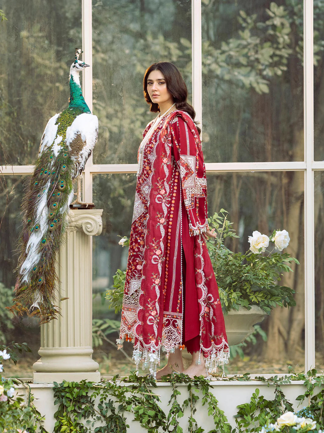 BIN ILYAS  - 3PC Luxury Dhanak Embroidered Suit - USME-015038