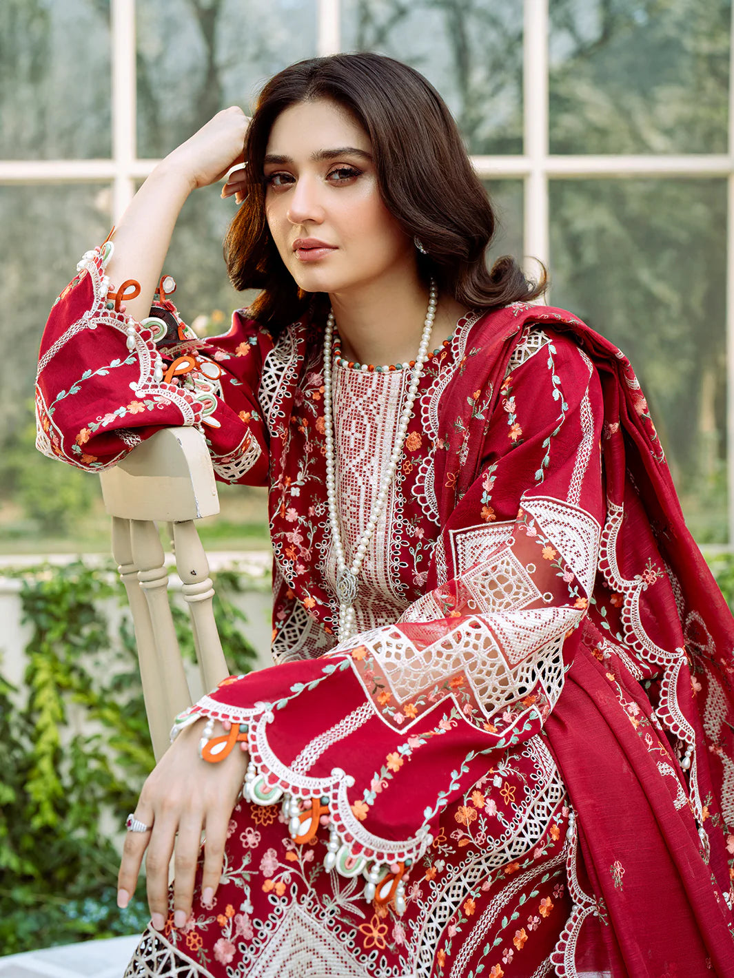 BIN ILYAS  - 3PC Luxury Dhanak Embroidered Suit - USME-015038