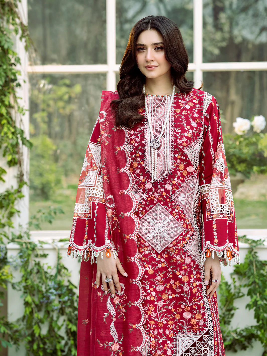 BIN ILYAS  - 3PC Luxury Dhanak Embroidered Suit - USME-015038