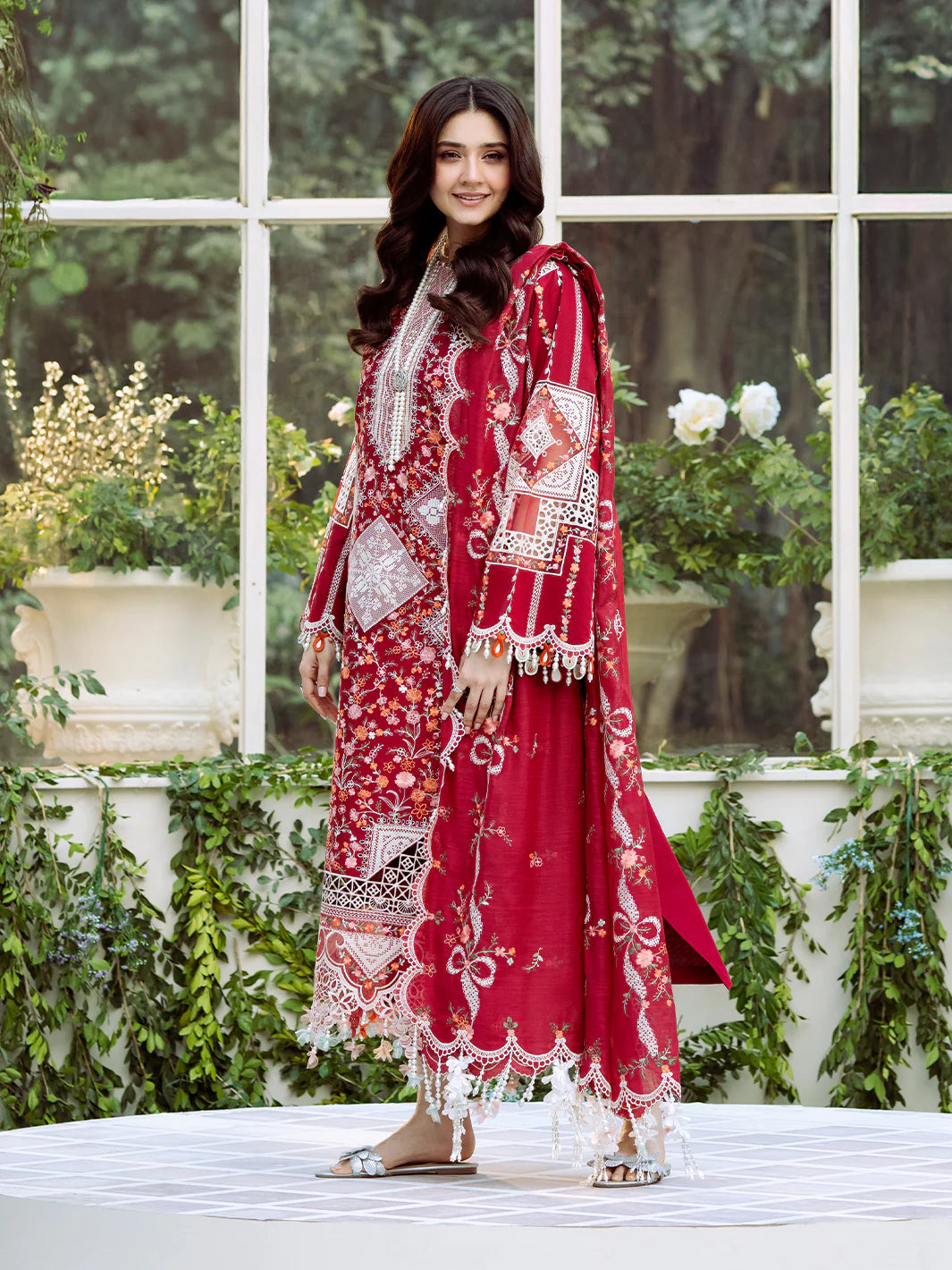 BIN ILYAS  - 3PC Luxury Dhanak Embroidered Suit - USME-015038