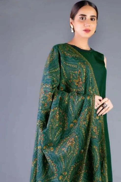 Bareeze - 3PC Luxury Dhanak Embroidered Suit - USME-015039