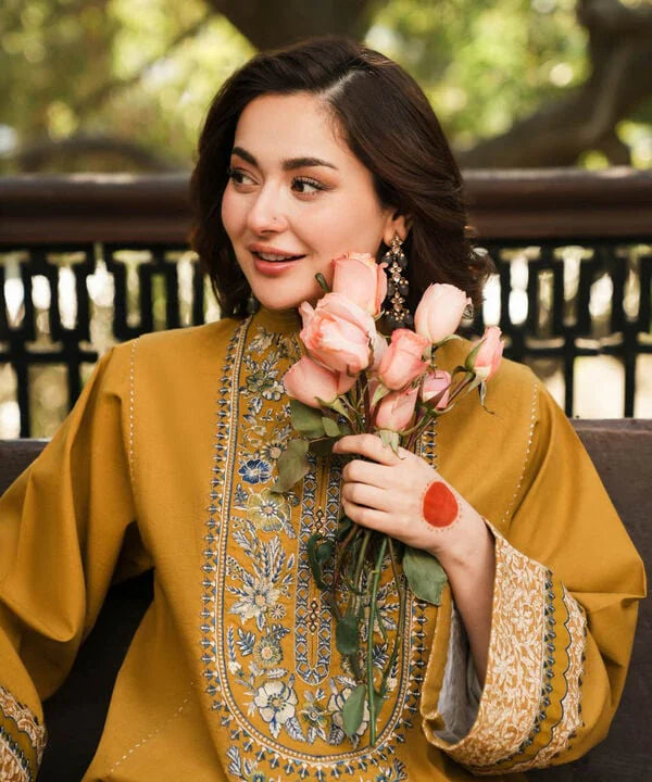 Sapphire - 3PC Dhanak Embroidered Suit - USME-015040