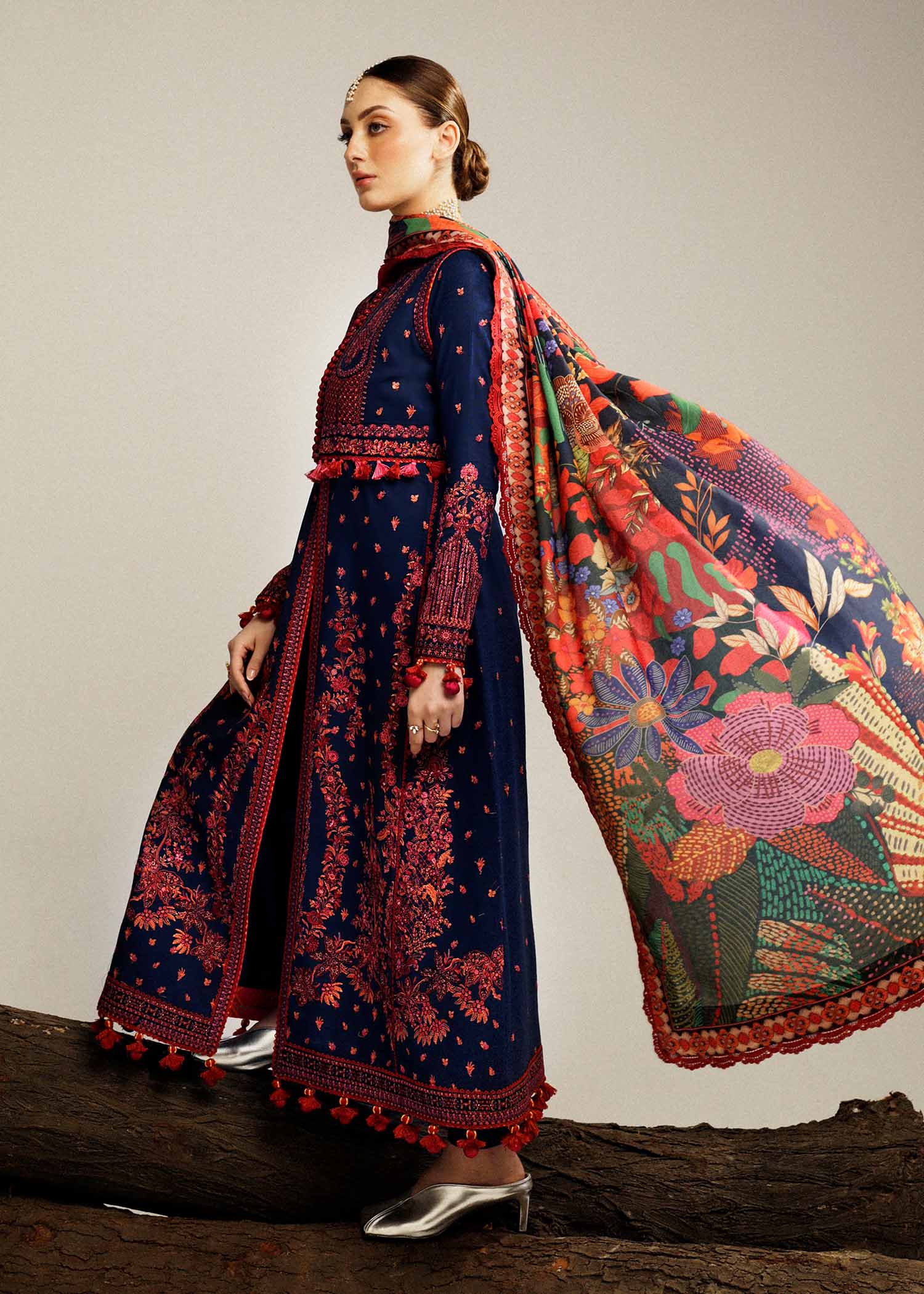 Hussain Rehar - 3PC Luxury Dhanak Embroidered Suit - USME-015046