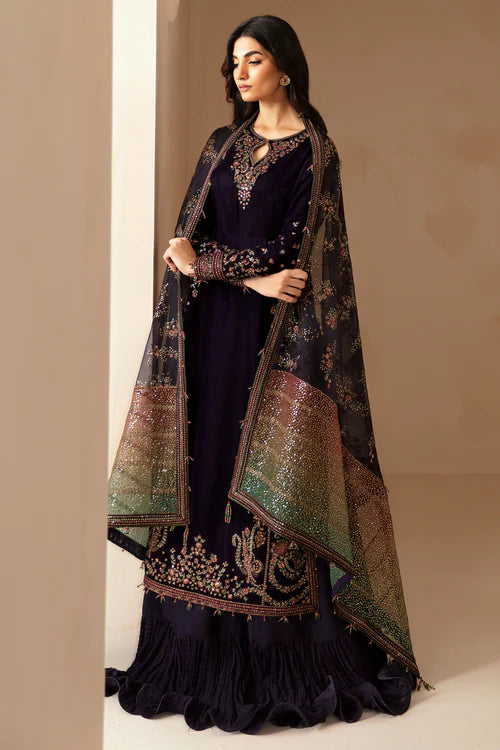 Jazmin - 3PC Luxury Velvet Embroidered Suit - USME-015047