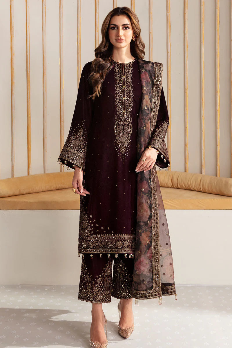 Jazmin - 3PC Luxury Velvet Embroidered Suit - USME-015050