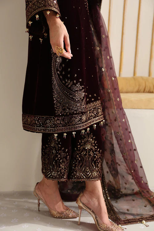 Jazmin - 3PC Luxury Velvet Embroidered Suit - USME-015050