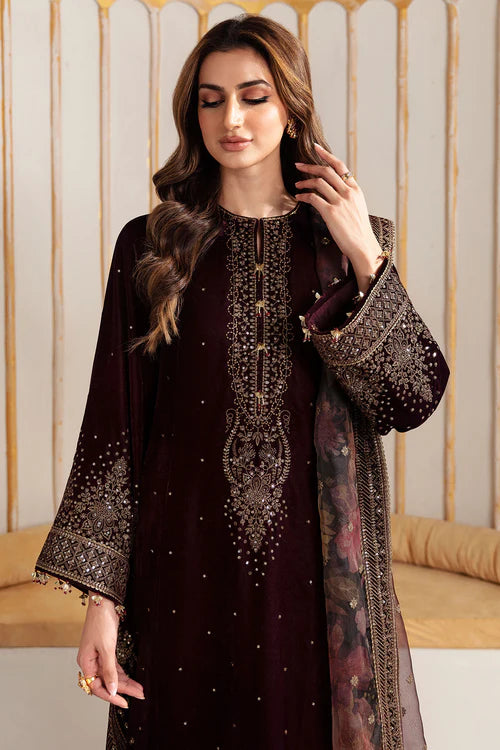 Jazmin - 3PC Luxury Velvet Embroidered Suit - USME-015050