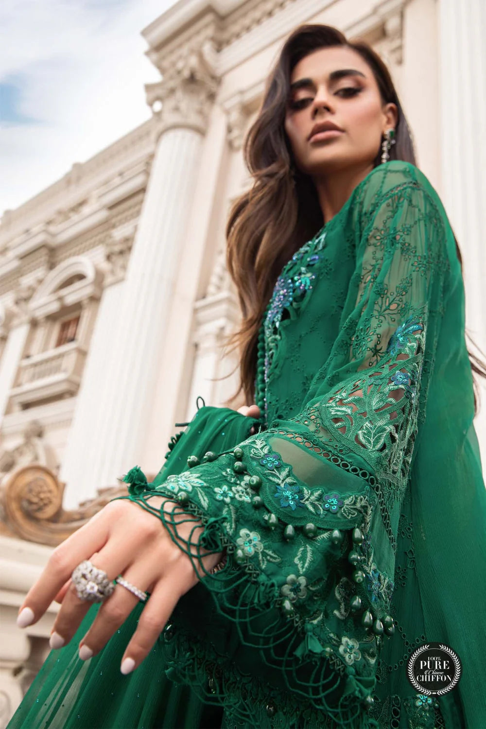 Maria.B - 3PC Luxury Dhanak Embroidered Suit - USME-015058