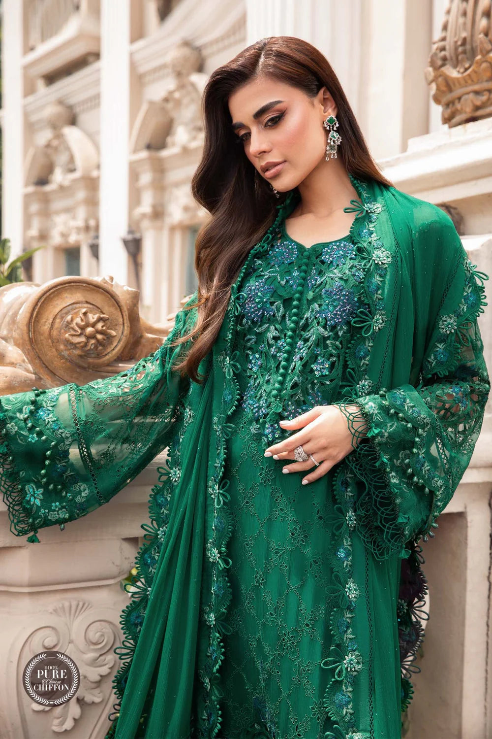 Maria.B - 3PC Luxury Dhanak Embroidered Suit - USME-015058