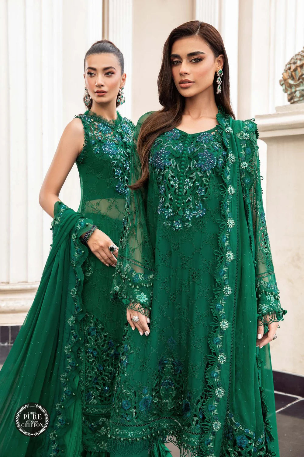 Maria.B - 3PC Luxury Dhanak Embroidered Suit - USME-015058