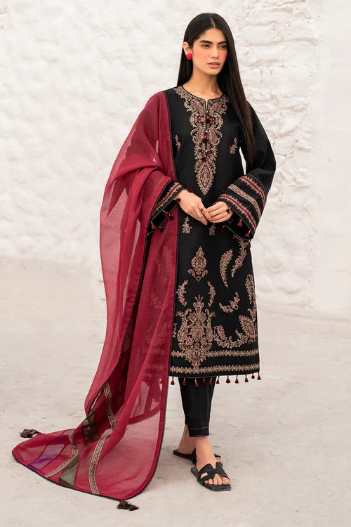 Jazmin - 3PC Dhanak Embroidered Suit - USME-015059
