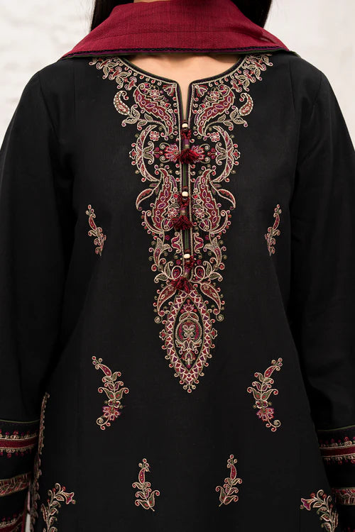 Jazmin - 3PC Dhanak Embroidered Suit - USME-015059