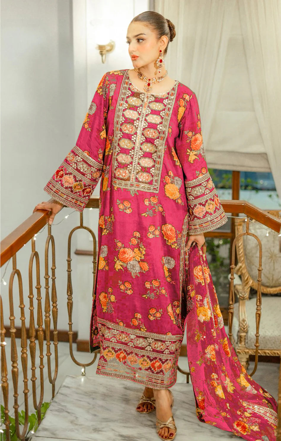 Aneelas - 3PC Luxury Embroidered Suit - USME-015069