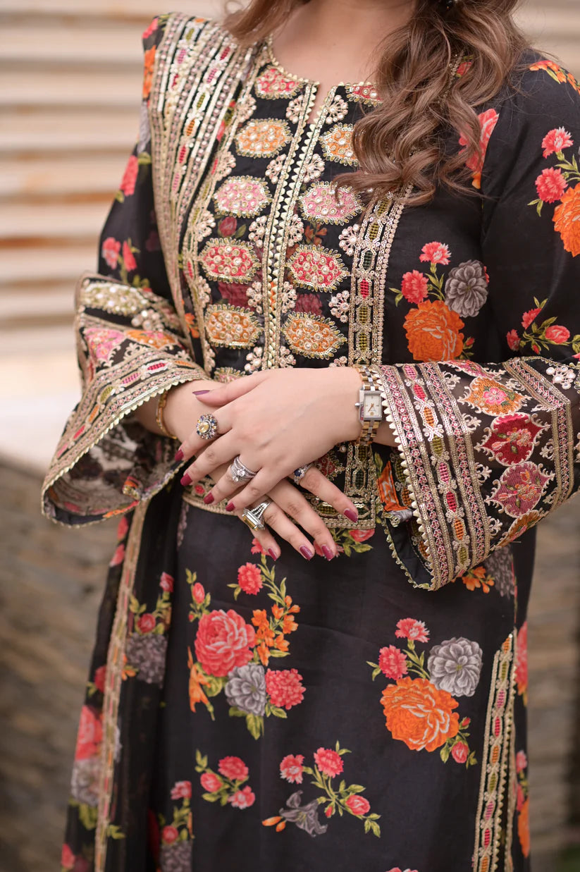 Aneelas - 3PC Luxury Embroidered Suit - USME-015071