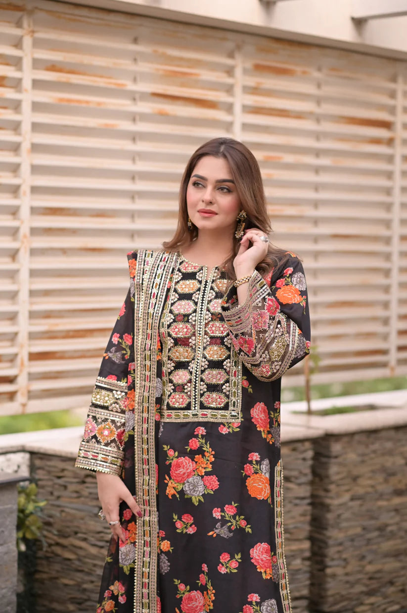 Aneelas - 3PC Luxury Embroidered Suit - USME-015071