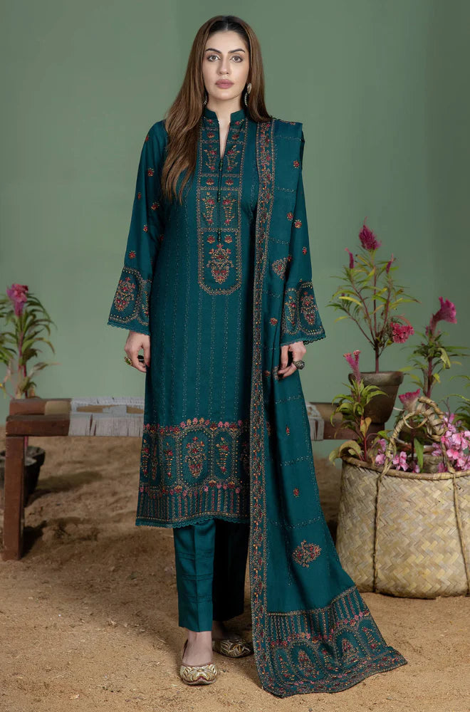Mohagni - 3PC Luxury Dhanak Embroidered Suit - USME-015094