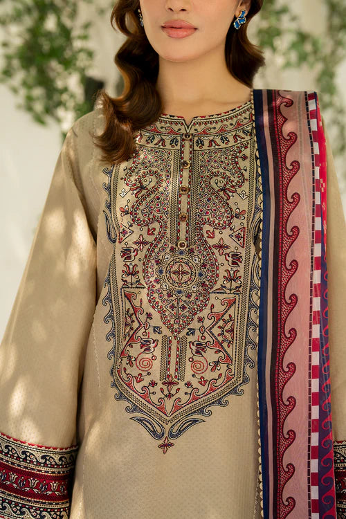 Jazmin - 3PC Dhanak Embroidered Suit - USME-015017