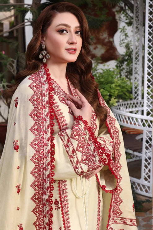Aneelas - 3PC Luxury Dhanak Embroidered Suit - USME-015019